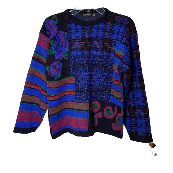 Gitano Vintage 80’s Blue Fair Isle Sweater - Picture 1 of 6